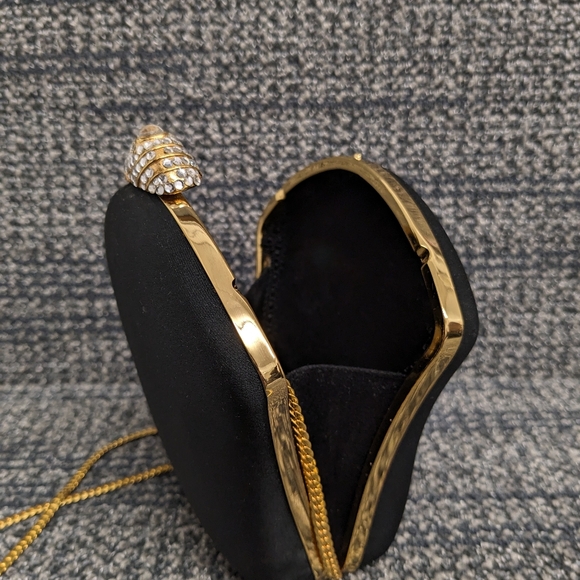 Morgan Taylor Black Clutch Gold Rhinestone - Picture 15 of 16